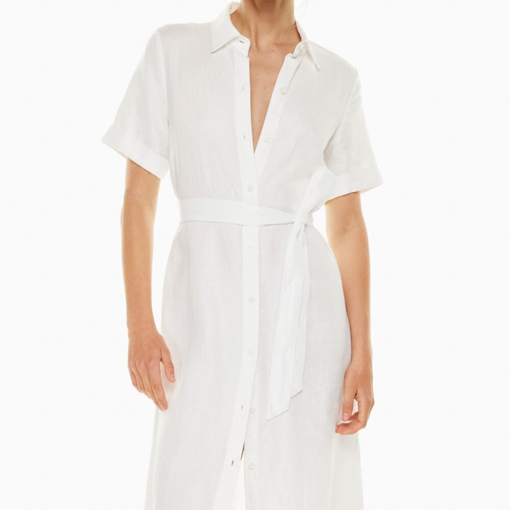 Wilfred 100% Linen White Shirt Dress